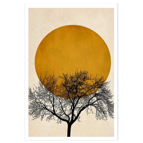 Affiche dessin ""arbre et s¿r¿nit¿"" sans cadre 60x90cm