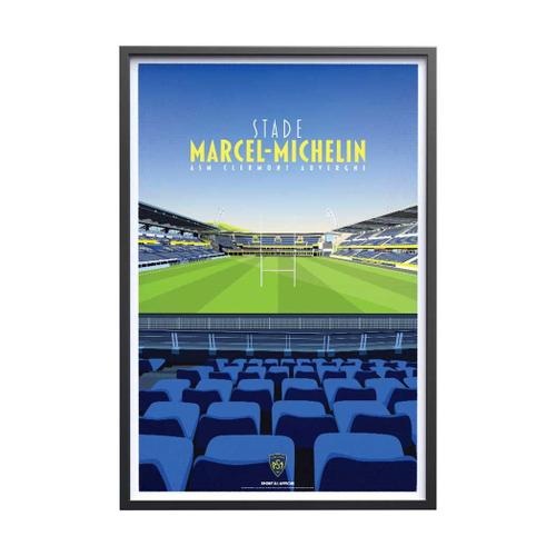 Affiche Rugby - ASM Clermont Auvergne - Stade Marcel-Michelin 30x40 cm