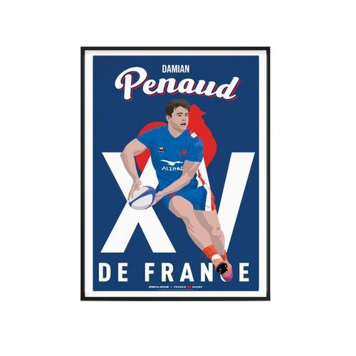 Affiche Rugby - XV de France - Damian Penaud 40x60 cm