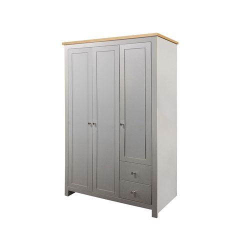 Armoire 2 Tiroirs En Mdf Ch¿Ne Et Gris