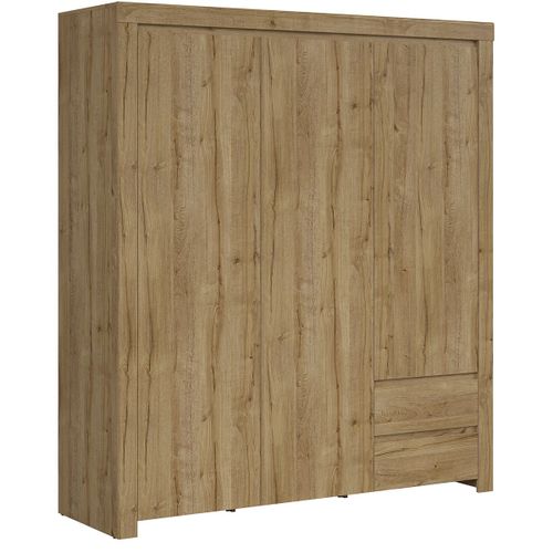 Armoire 3 Portes 2 Tiroirs Panneaux Agglom¿R¿S Naturel