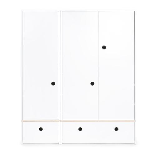 Armoire 3 Portes Fa¿Ades Tiroirs Blanc