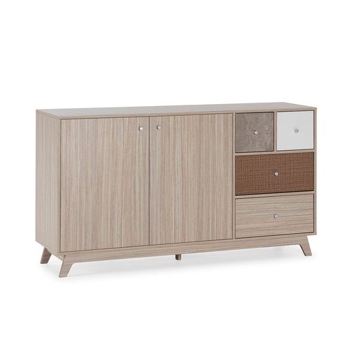 Buffet 2 Portes 4 Tiroirs Multicolores
