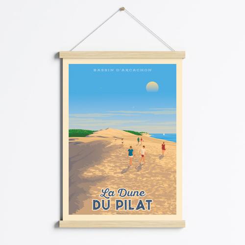 Affiche Dune du Pilat Arcachon + Cadre Magn¿tique (Bois) 50x70 cm