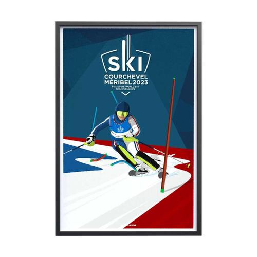 Affiche Ski - Courchevel M¿ribel 2023 Slalom 40x60cm