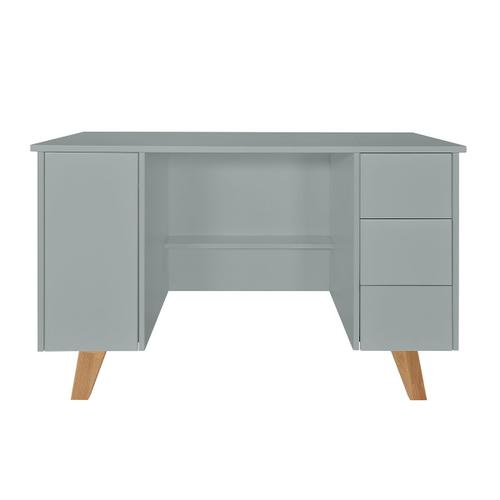 Bureau 3 Tiroirs 1 Porte Gris