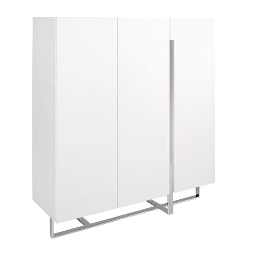 Buffet En Bois Blanc Et Acier Chrom¿