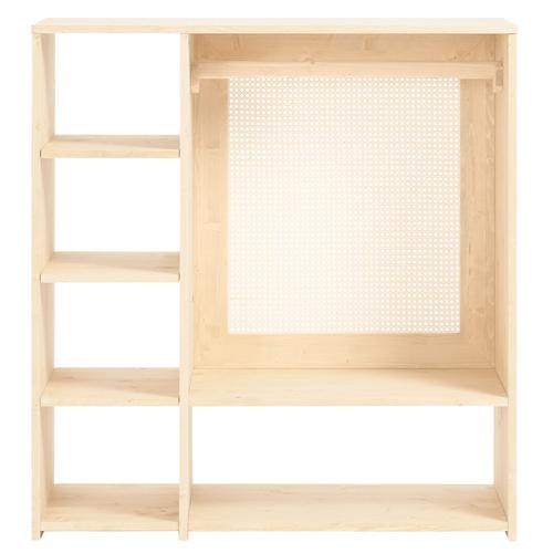 Armoire Montessori En ¿Pic¿A Massif De Couleur Beige Avec Du Rotin