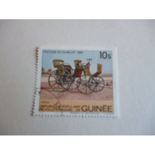 Timbre " Guinée :Voiture De Daimler 1886".