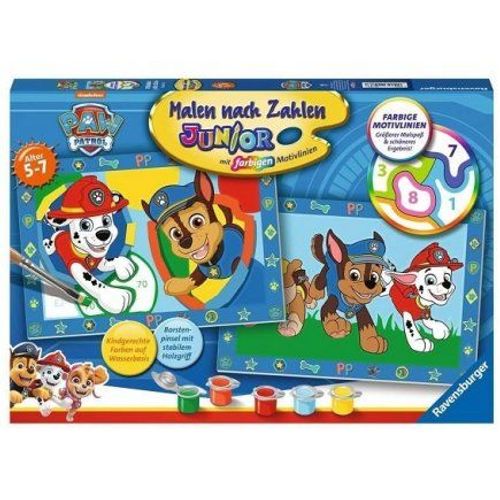 Numero D'art Junior Pat Patrouille 2 Tableaux 32x22cm Chiens Heros - Art, Peinture Par Numeros Enfant - Set Creatif 5-7 Ans + Carte