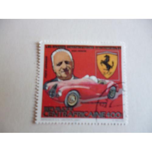 Timbre "République Centrafricaine :Les Grands Constructeurs Automobiles:Enzo Ferrari".
