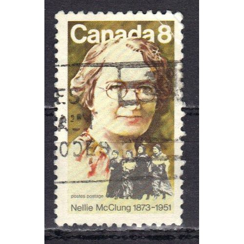 Canada 1973 : Centenaire De La Naissance De Nellie Mc Clung (1873-1951), Féministe Canadienne - Timbre 8 C. Oblitéré
