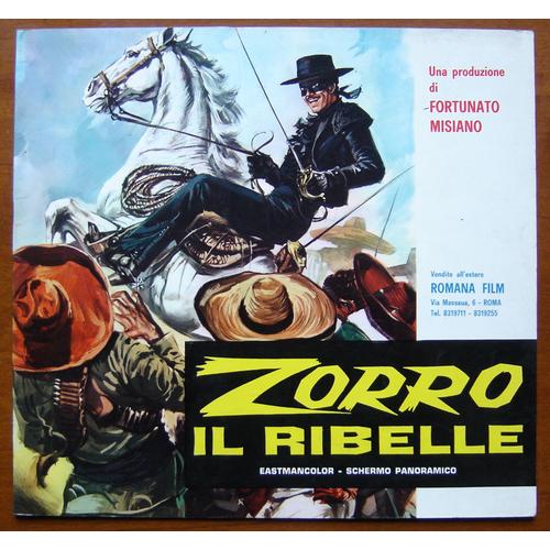 Zorro Le Rebelle / Plaquette D'exploitation Italienne Originale De 1966 / Western De Piero Pierotti, Avec Howard Ross, Dina De Santis, Charles Borromel