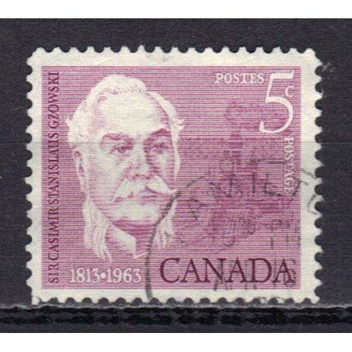 Canada 1963 : Sesquicentenaire De La Naissance De L'ingénieur Casimir Stanislas Gzowski - Timbre 5 C. Lilas Oblitéré