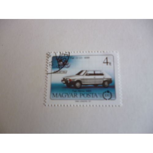 Timbre "Magyar Posta 1986 :Fiat"3 Et Demi"1899 Et Fiat Ritmo 1985".