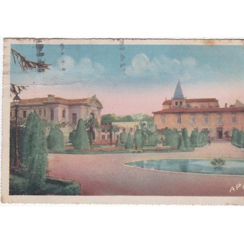 Castres 81 Jardin De L'évêché  Et Théâtre   Colorisée Édité Par Apa Poux N°2  