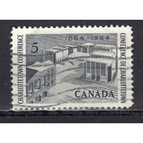 Canada 1964 : Centenaire De La Conférence De Charlottetown - Timbre 5 C. Noir Oblitéré