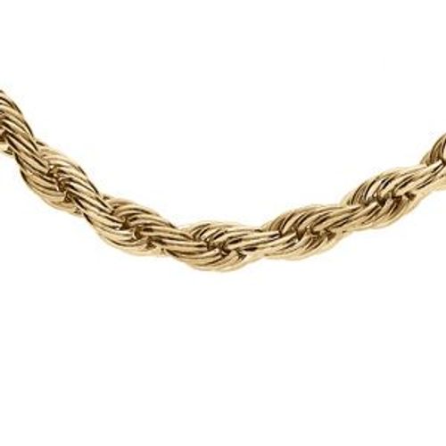Collier Acier Et Pvd Doré Maille Corde 4mm 45+5cm