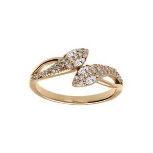 Bague Plaqué Or Serpent Double Oxydes Blancs