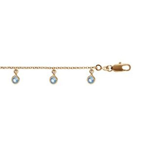 Bracelet Plaqué Or Pampilles Oxydes Ciel Et Blancs 16+3cm