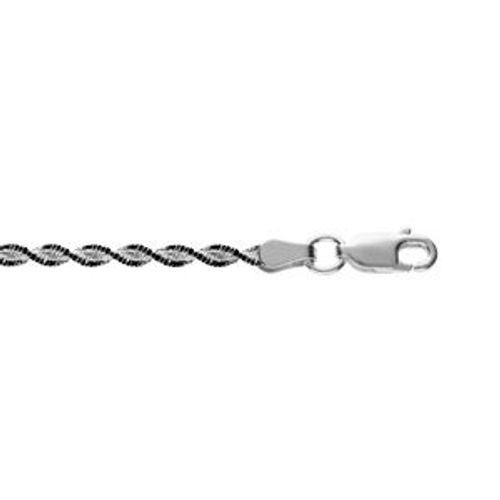 Bracelet Argent Chaîne Vrille Avec Bordure Noire 3mm 17cm