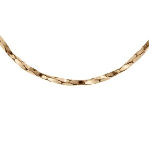Chaîne Argent Et Dorure Jaune Torsade Diamanté 1.1mm 42cm