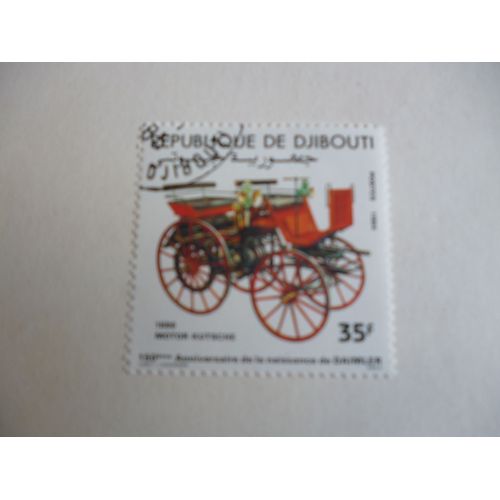 Timbre" Djibouti 1886:150 Ème Anniversaire De Daimler :Motor Kutsche".