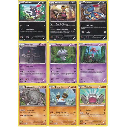 Lot De 9 Cartes Pokemon - Xy Etincelles