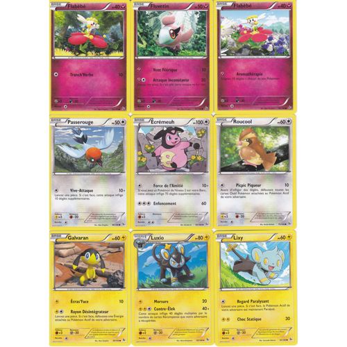 Lot De 9 Cartes Pokemon - Xy Etincelles
