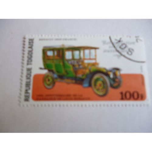 Timbre "Togo :Rétrospective Voitures Automobiles :Renault 1908:100ème Anniversaire De La Naissance De Renault".