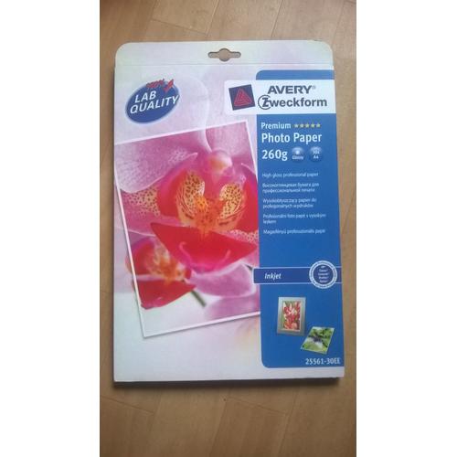 Avery Papier photo brillant premium A4 (25 feuilles) - Papier