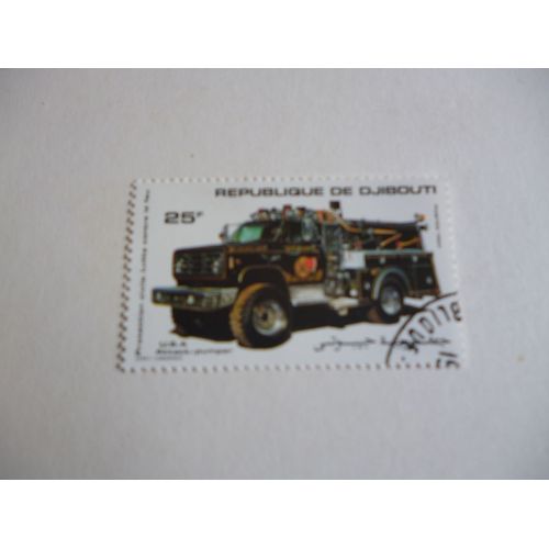 Timbre "Djibouti :Camion Usa :Attack Pumper".