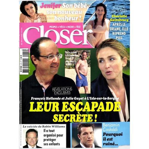 Closer N°479 : Francois Hollande Et Julie Gayet - Jenifer - Robin Williams - Benjamin Castaldi 