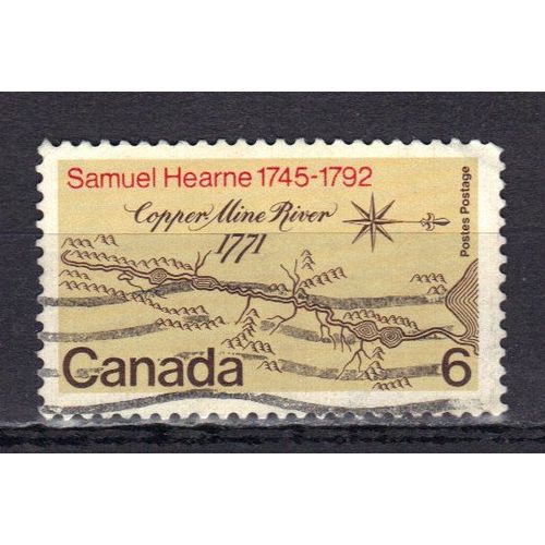 Canada 1971 : Bicentenaire De L'expédition Samuel Hearne À La Rivière Copper-Mine - Timbre 6 C. Rouge, Bistre Et Brun Oblitéré