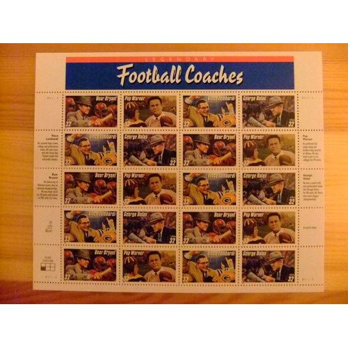 Timbres - Etats-Unis D¿Amerique 1997 - Entraìneurs De Football Américain - Football Coaches - Yvert Nº 2645 / 2648a ** Mnh