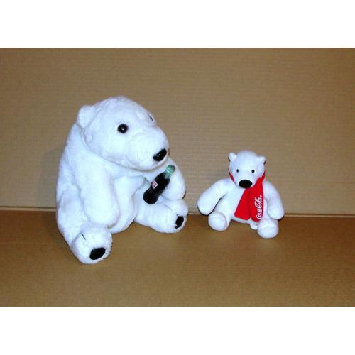 Ours Coca Cola  2 Peluches Ours Polaires Blanc Play By Play Coca