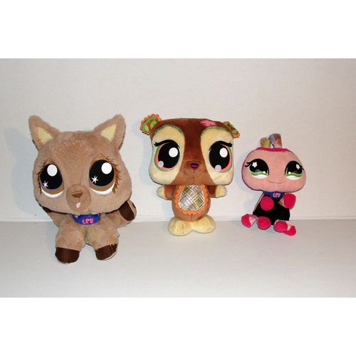 Littles't Pet Shop Lot De 3 Peluches Petshop Lps Hasbro