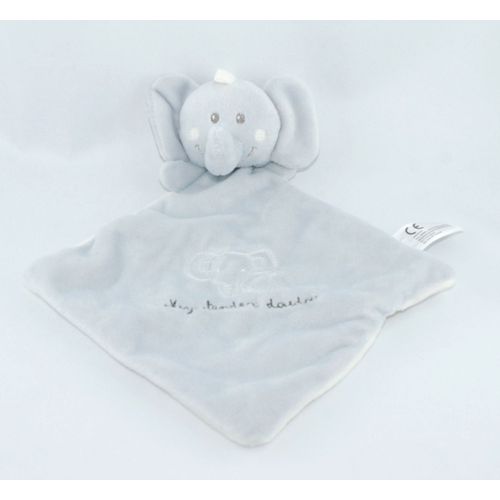 Nicotoy Doudou Elephant Gris Blanc Losange My Tender Doudou
