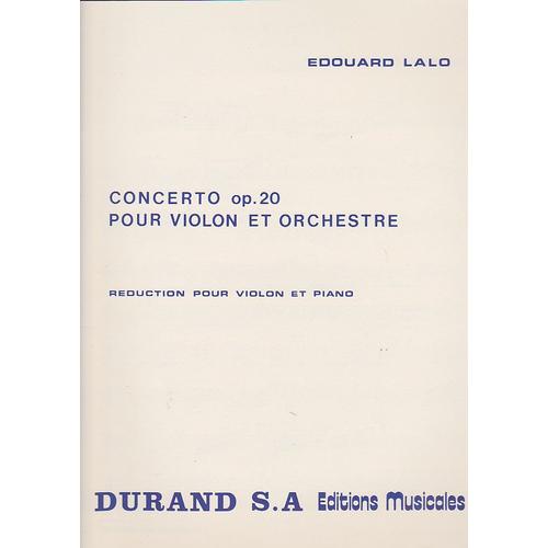 Concerto Violon Op. 20  Pour Violon Et Orchestre, Réduction Piano Violon / Nouvelle Édition, Revue Et Corrigée  Partition - Violon Et Piano