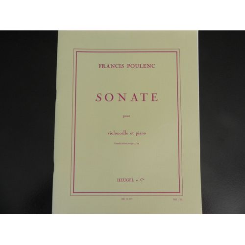 Sonate Pour Violoncelle Et Piano