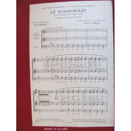 Le Rossignolet (Lou Roussignou Che Vola) Ronde De Nice 4 Voix Mixtes