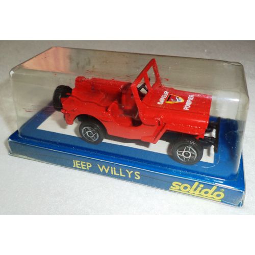 Solido S1300 - Jeep Willys Sapeur Pompier Rouge 1:43 Nb-Solido