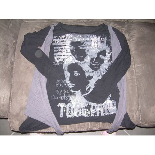 T-Shirt M. Longues Noir Fille 10 Ans