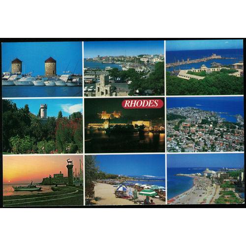 Grèce Carte Postale Postcard 9 Vues De Rhodes
