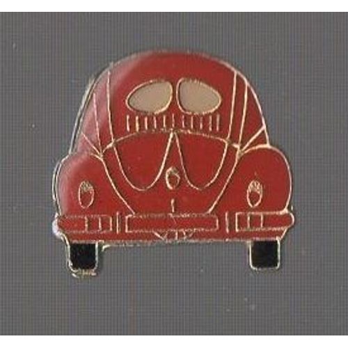 Pin´S Voiture Volkswagen Coccinelle (Rouge, Vue Arrière) 