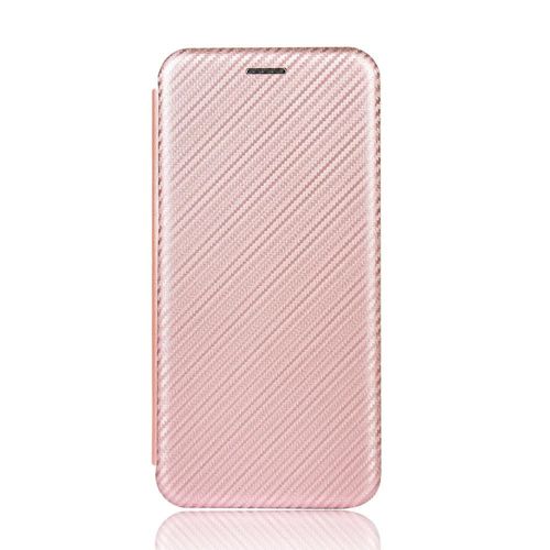 Étui Pour Nokia 8.3 Fibre De Carbone Magnétique Insertion De Carte Avec Porte-Cartes Kickstand Protection Complète Coque En Cuir Folio Flip - Couleur Rose