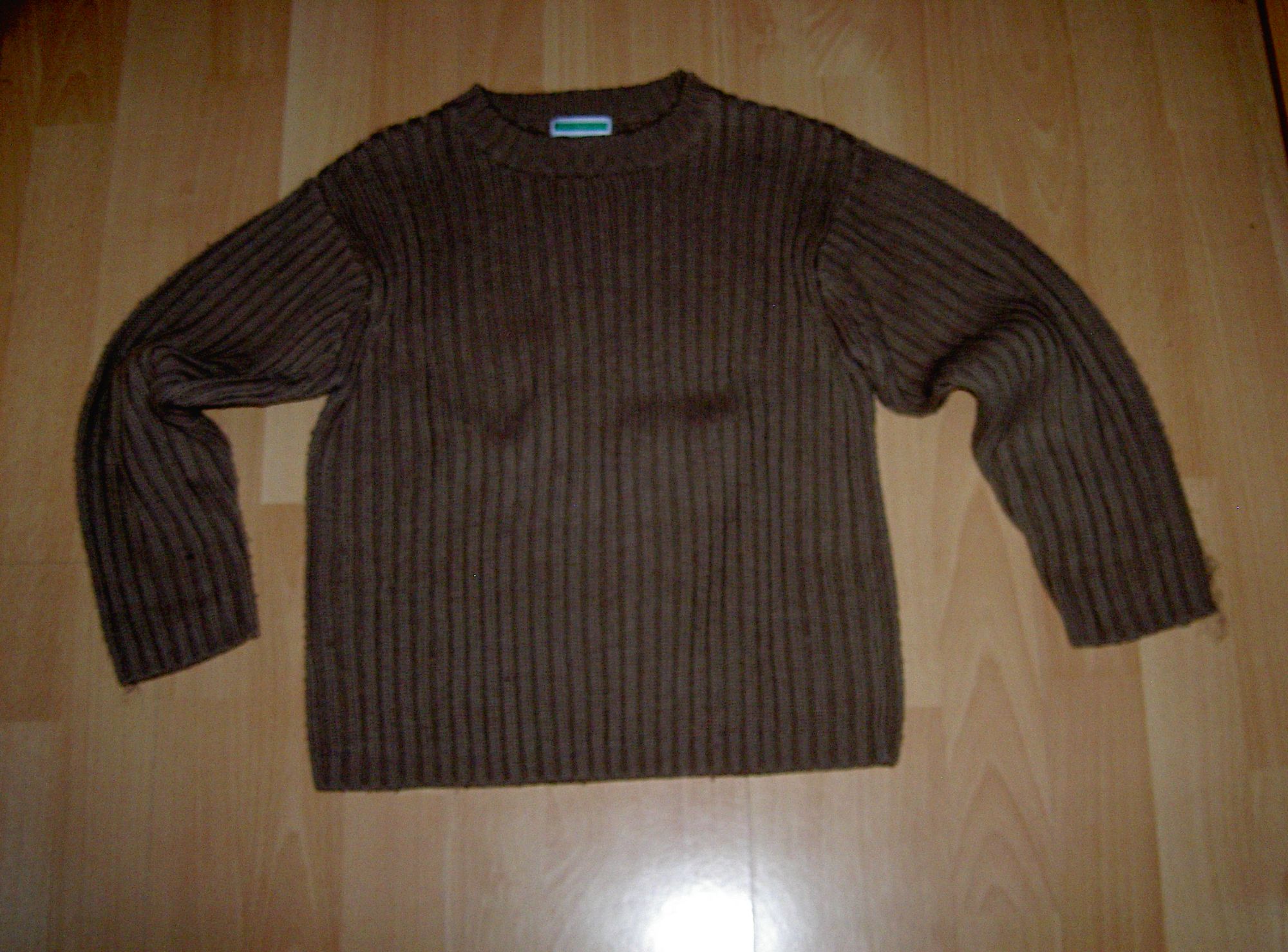 Pull Over Marron Grosses Mailles Aspect Cottelé Avec Coudières Incrustées Vertbaudet Taille 8 Ans