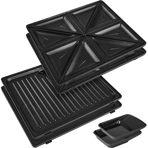 Duronic SM60SP Plaques pour le Gaufrier WM60 de Duronic | 2 Plaques Grill | 2 Plaques Toasts | Plaques interchangeables antiadhésives