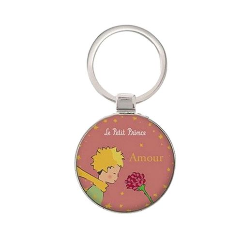 Porte clefs rond en métal le Petit Prince - Amour