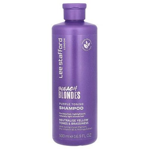 Lee Stafford Bleach Blondes, Shampooing Tonifiant Violet, Pour Cheveux Décolorés, Mis En Valeur Et Naturellement Clairs, 500 Ml 